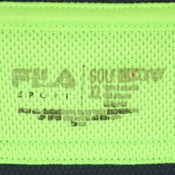 Fila Sport Men's Extra Large Gray & Green Short Sleeve Tech Polo Shirt - Picture 7 of 7